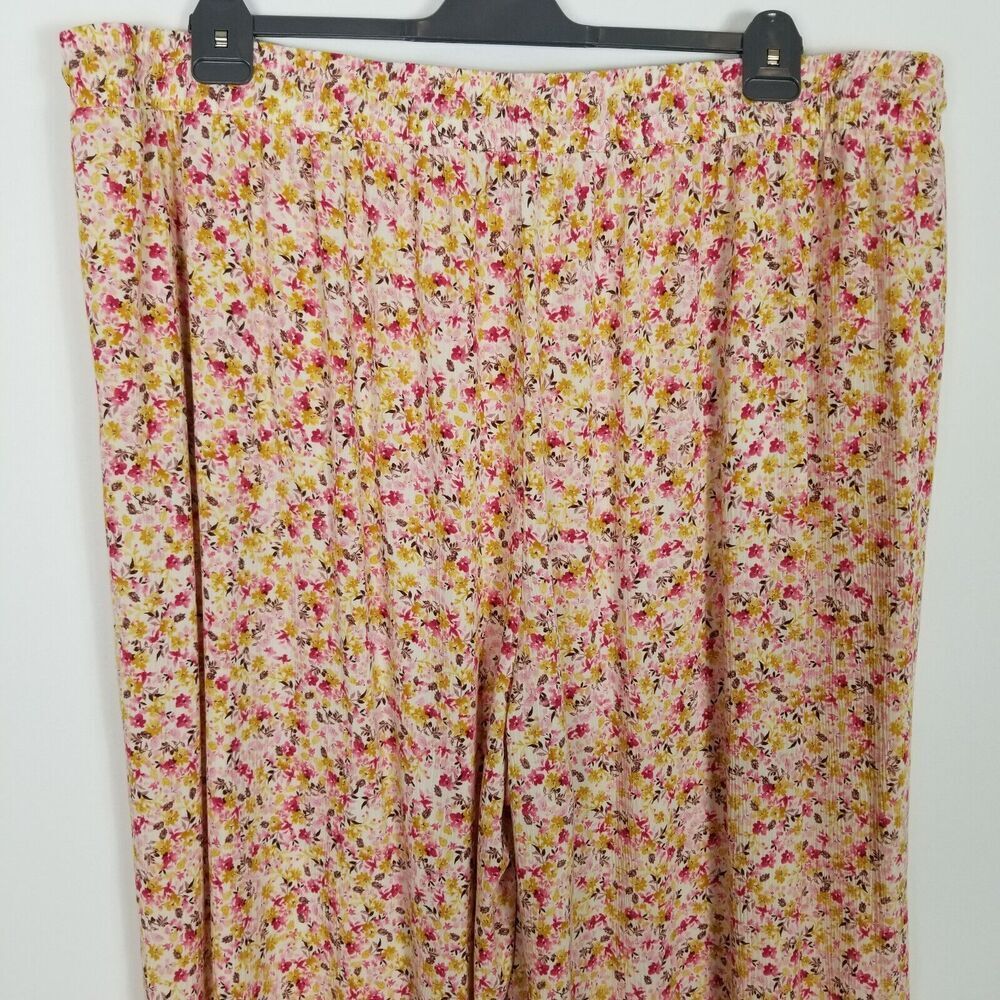 Talbots Women Pull-On Wide Leg Washable Gauze High Rise Pants Sz 4X Floral - Picture 5 of 6